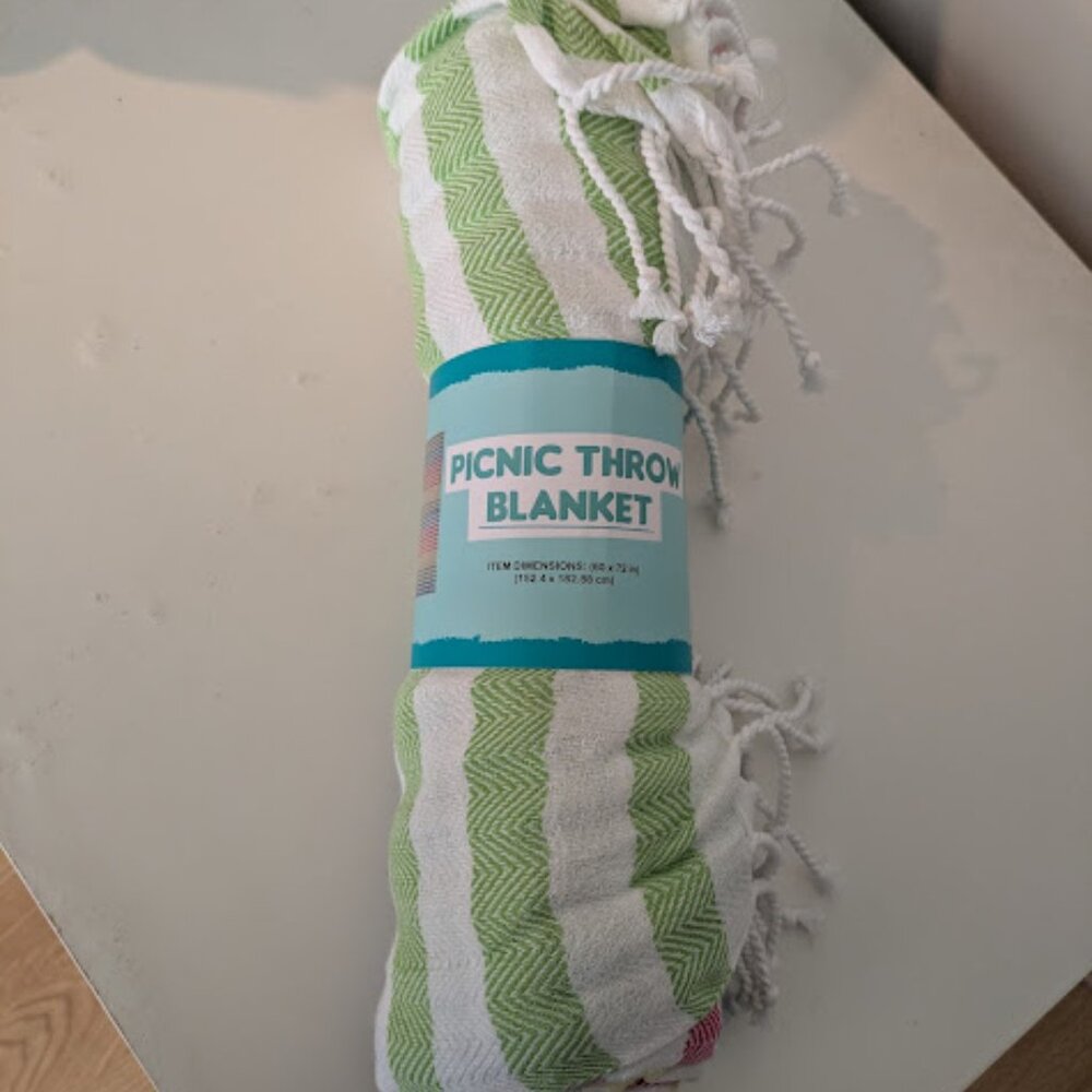 NWT Striped Picnic Throw Blanket